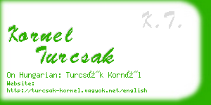 kornel turcsak business card